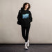 Driptrap hoodie restyling in black, featuring a unique unisex design, 80% cotton, 20% recycled polyester.